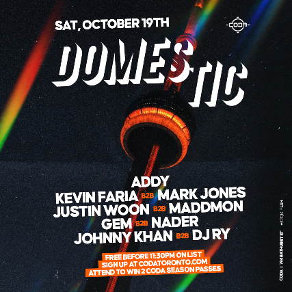 GUESTLIST: DOMESTIC | No Cover before 11:30PM w/ Guestlist